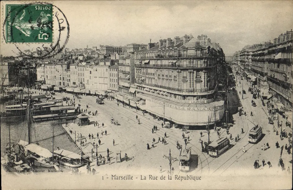 Marselha - A Rue de la République — vista panorâmica — Fotografia de L. Lacour, n°1 - Frente