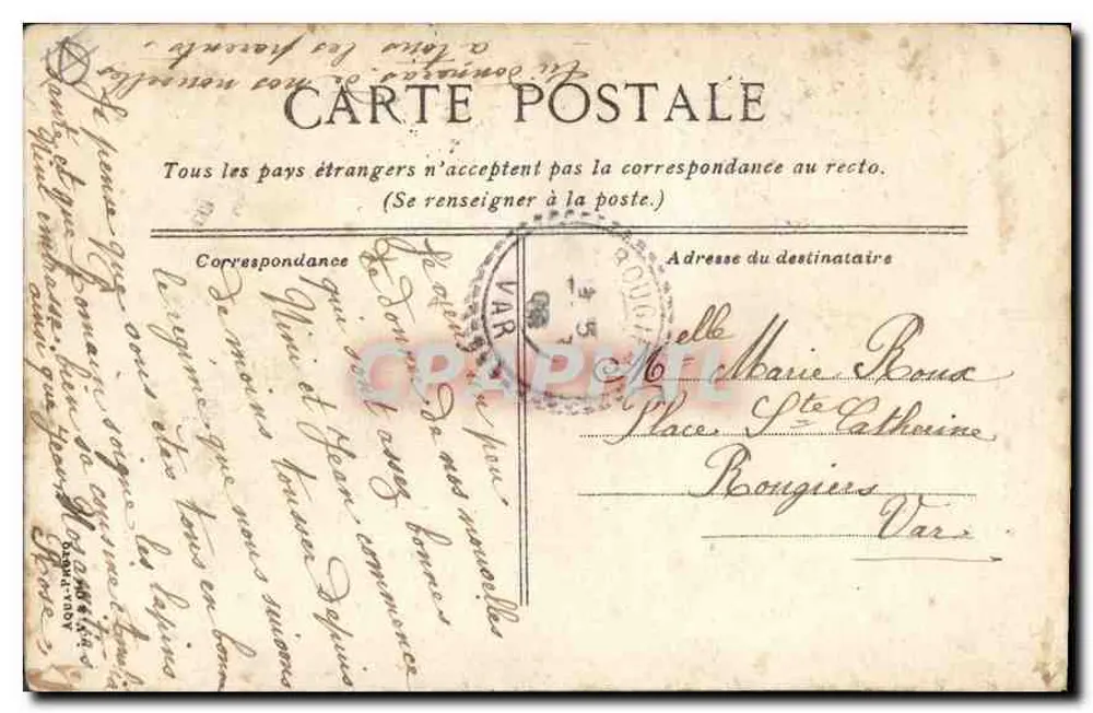 Marseille - Quai du Vieux Port und rue de la République — Verlag L.V. & C. - Rückseite