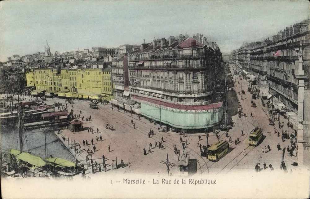 Marseille - A Rue de la République — Fototipia E. Lasour, n°1 - Frente
