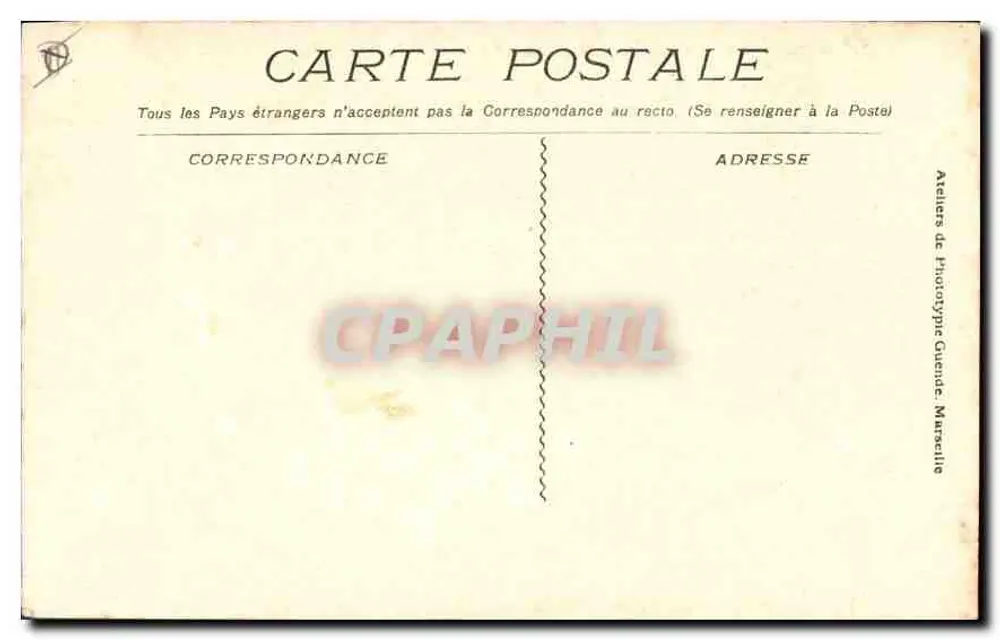Marselha — A Rue de la République — Ateliers de Phototype Guendé, n°1741 - Verso