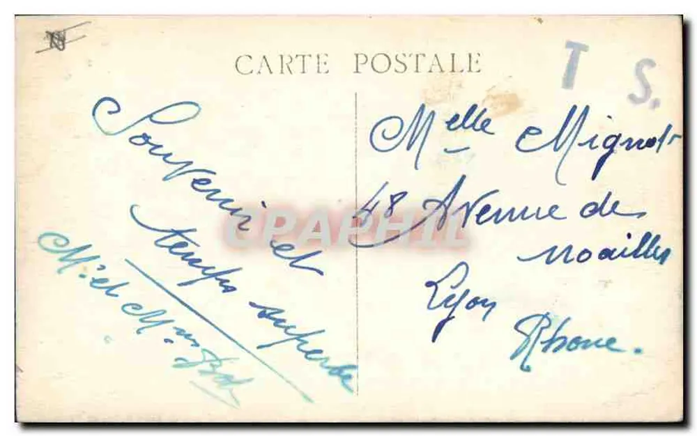 Marselha – Rue de la République — editor BF UBIDIQUE FRANÇAIS, carimbo 25c - Verso