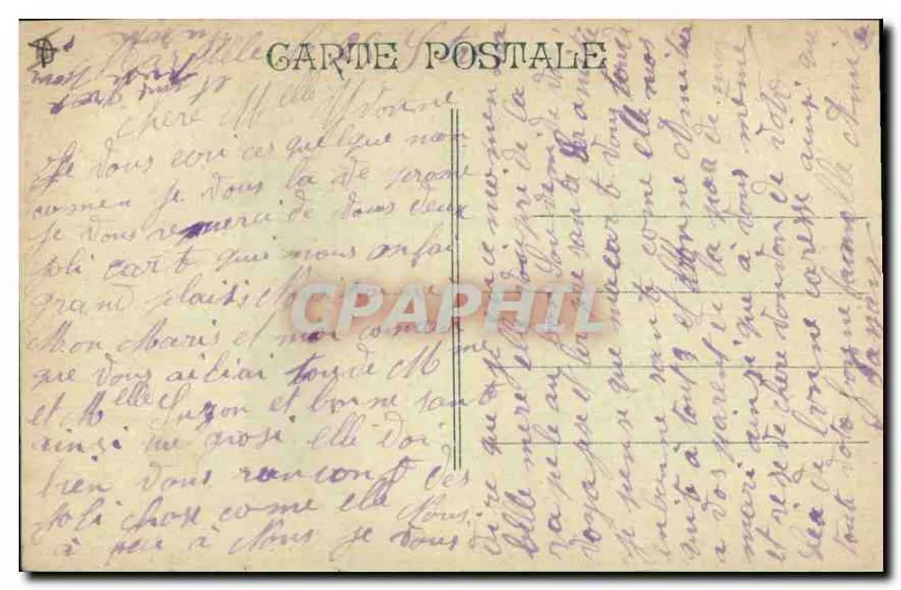 Marseille - Rue de la République — vista do canto com o cinema 'Cinéma-Téographie' e a Sociedade Geral de Marselha - Verso