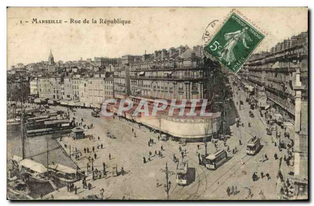 Marseille - Rue de la République — vista panorâmica — editor desconhecido, n°1 - Frente