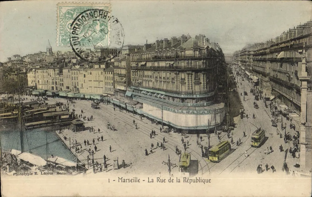 Marseille - A Rua da República — Fototipia E. Lacour, n°1 - Frente