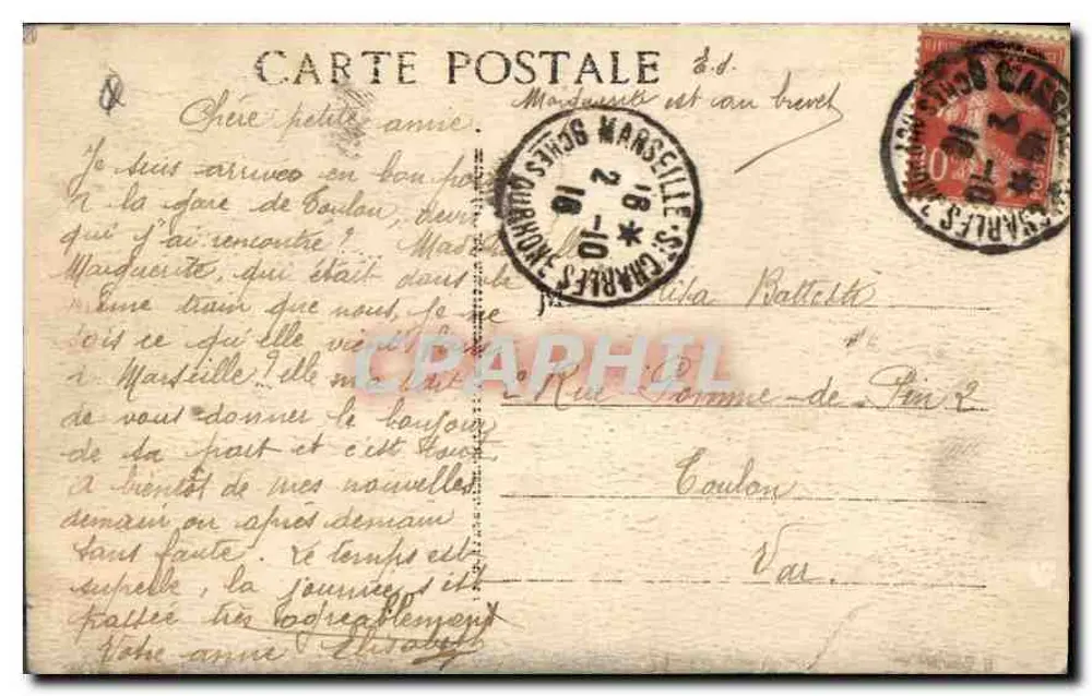 Marselha - Rue de la République — Cinematógrafo — E.L. n°20 - Verso