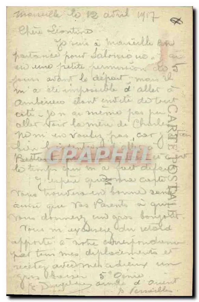 Marseille - Rue de la République — uitzicht op de plein met het bioscooptheater Cinématographe — E.L. n°20 - Achterkant