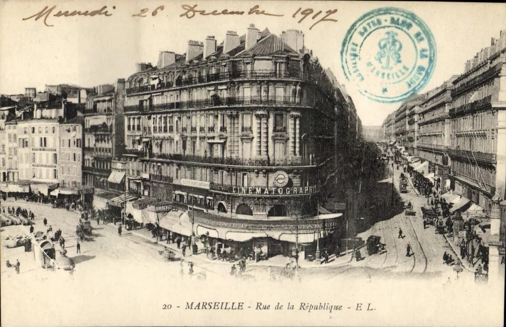 Marselha - Rue de la République — Cinématographe — E.L. n°20 - Frente