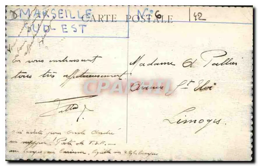 Marselha — Rue de la République — Editor desconhecido, número de série 6 - Verso