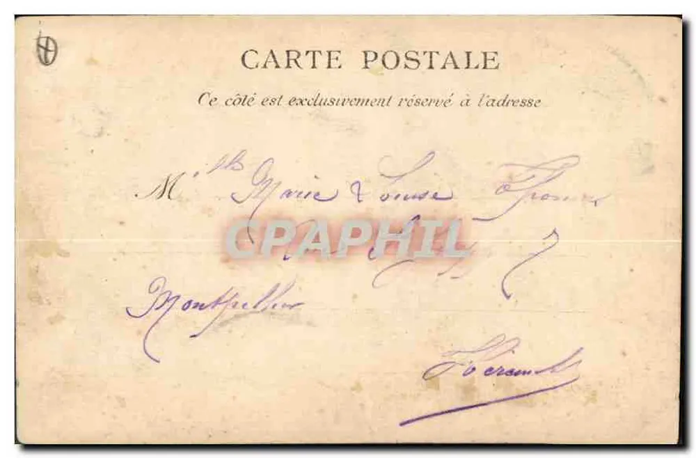 Marseille - Rue de la République — vista da rua com trem e edifícios — L.P. 15 - Verso