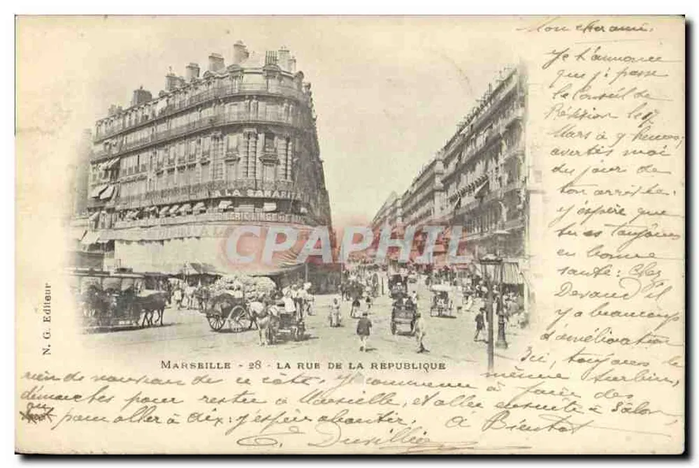 Marseille — 28, A Rua da República — N.G. Editor - Frente