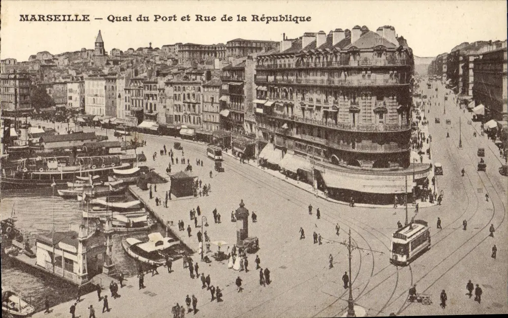 MARSEILLE — Quai des Hafens und Rue de la République — Unbekannter Verleger - Vorderseite