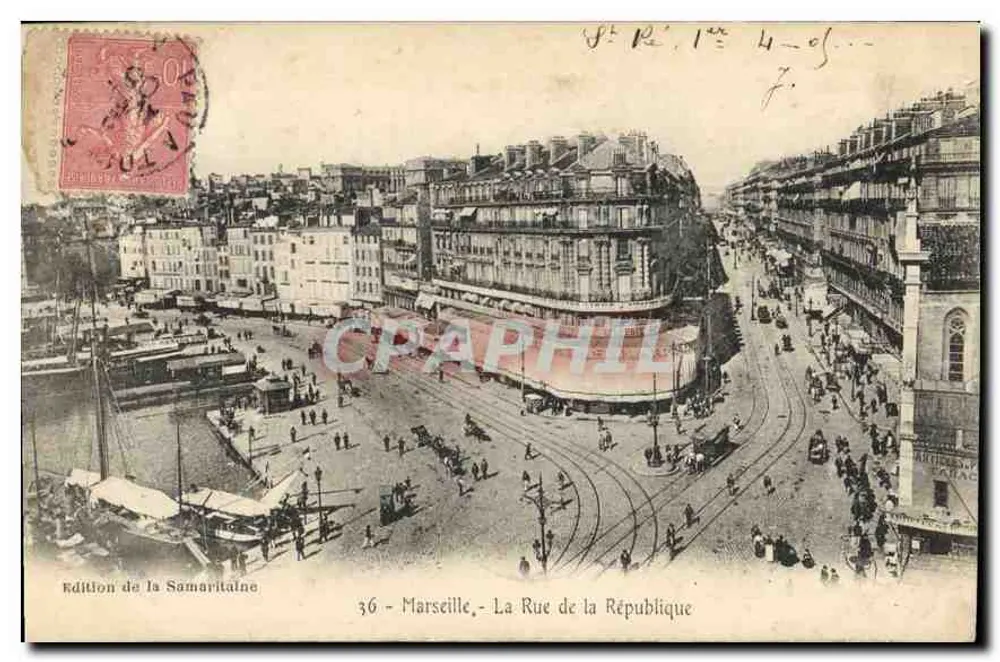 Marselha - A Rue de la République — Edição da Samaritaine, n°36 - Frente