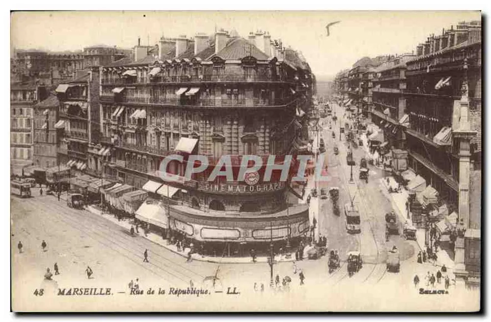 Marselha — Rua da República — Cinematógrafo — Selmot, n°48 - Frente