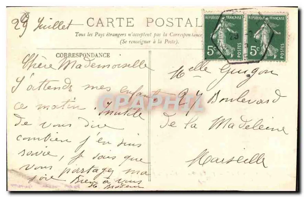 Marseille — Kai des Hafens und Rue de la République — LL. - Rückseite