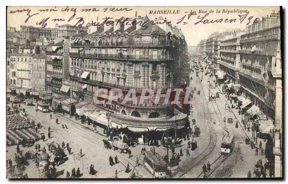 Marseille — A Rue de la République — Editor: C. Mauguier - Frente