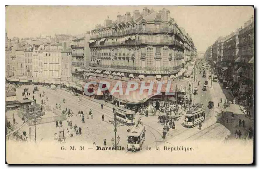 Marseille — Rue de la République — G. M. 34 - Frente