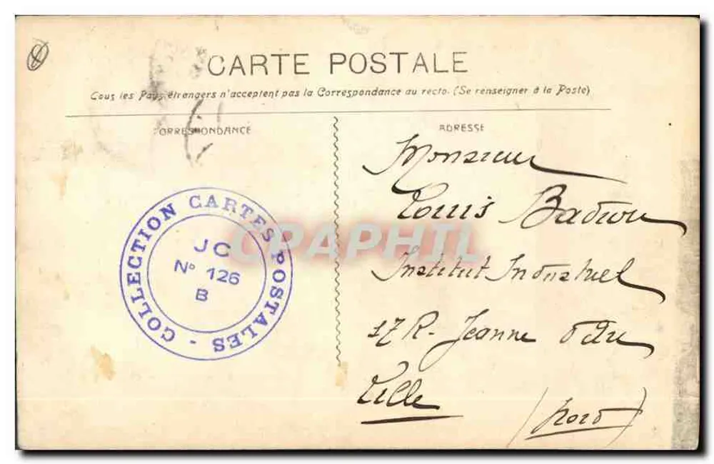 Marseille - A Rue de la République — vista da praça com trams e mercado — editor 'Cordiale' n°64 - Verso