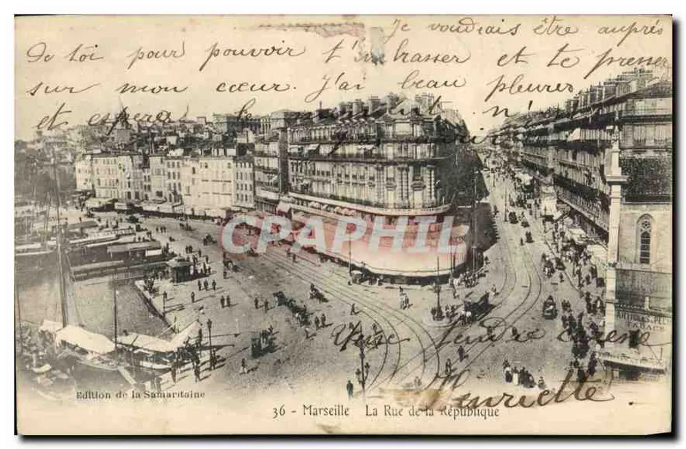 Marselha — A Rue de la République — Edição da Samaritaine, n° 36 - Frente