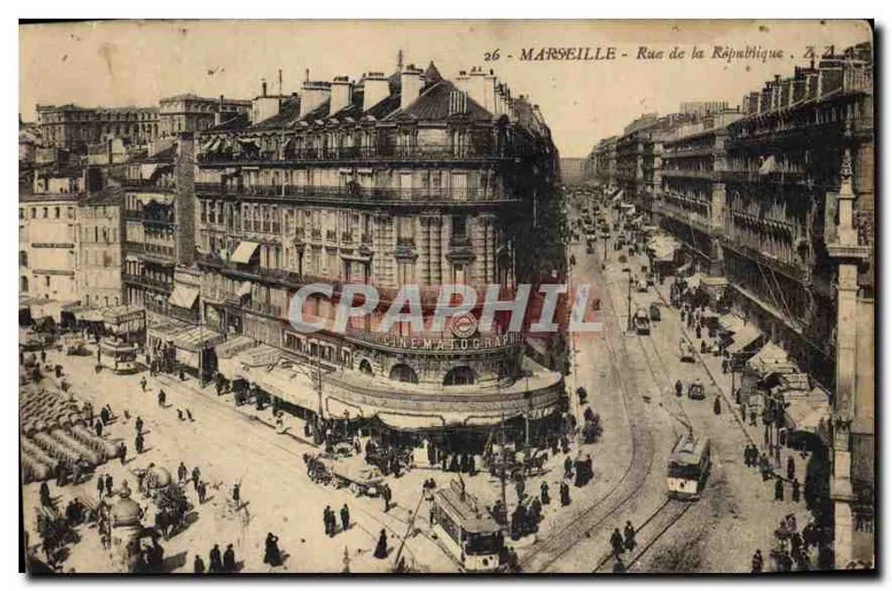 MARSEILLE - Rue de la République — Cinéma Tocraphy — editor Z.A. n°26 - Frente