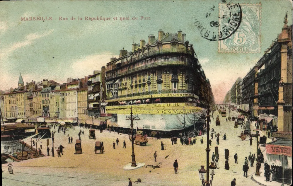 MARSEILLE - Rue de la République und quai du Port — Librairie H. Blanchard, Marseille - Vorderseite