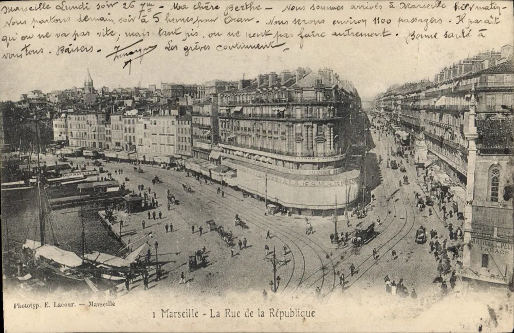 Marselha - A Rue de la République — Fototip. E. Lacour — n°1 - Frente