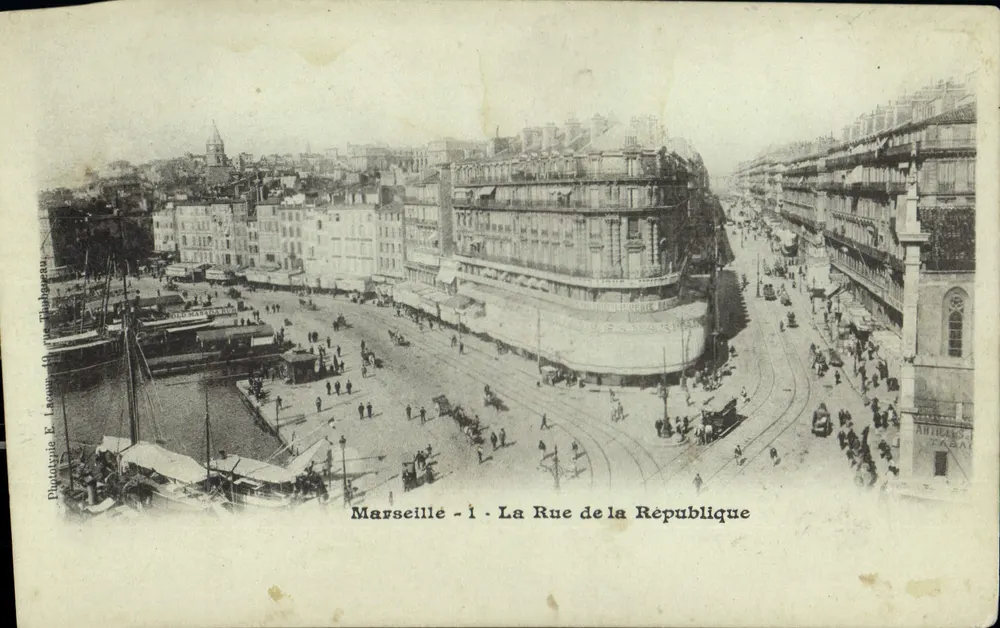 Marselha - A Rua da República — Fototipia E. Lawson & Cie, Thubœau — n°1 - Frente