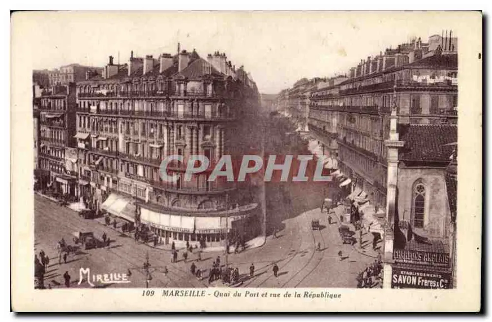 Marseille - Quai du Port und Rue de la République — Mireille, n°109 - Vorderseite