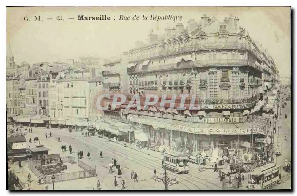 Marselha : Rue de la République — vista da Samaritaine — G. M. - 43 - Frente