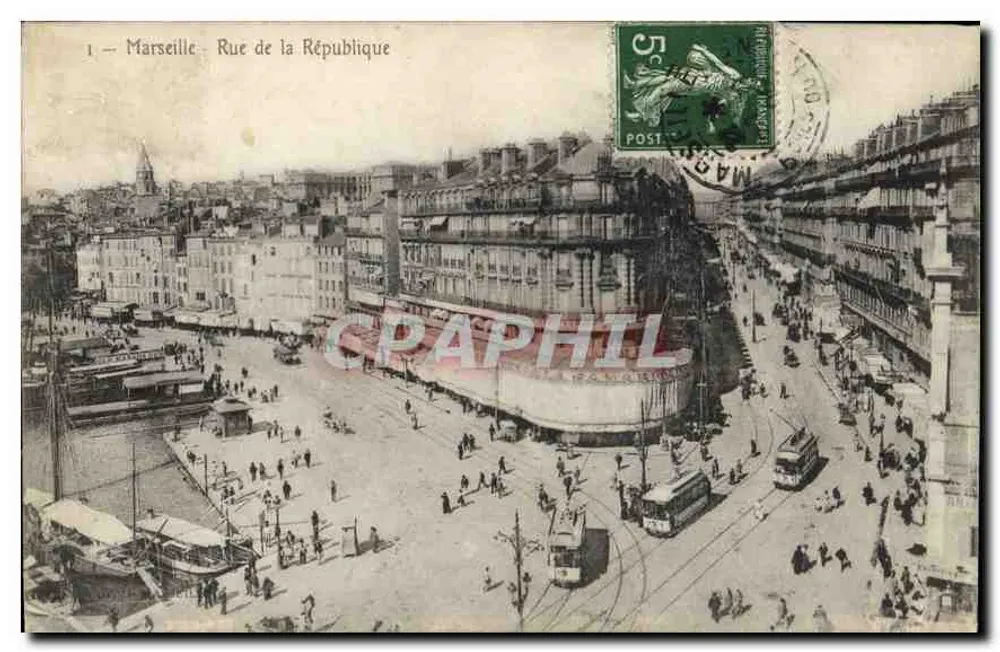 Marselha — Rue de la République — editor desconhecido, n°1 - Frente