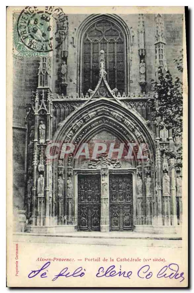 Aix-en-Provence — Portal der Kathedrale (15. Jahrhundert) — Papeterie Germanaut - Vorderseite