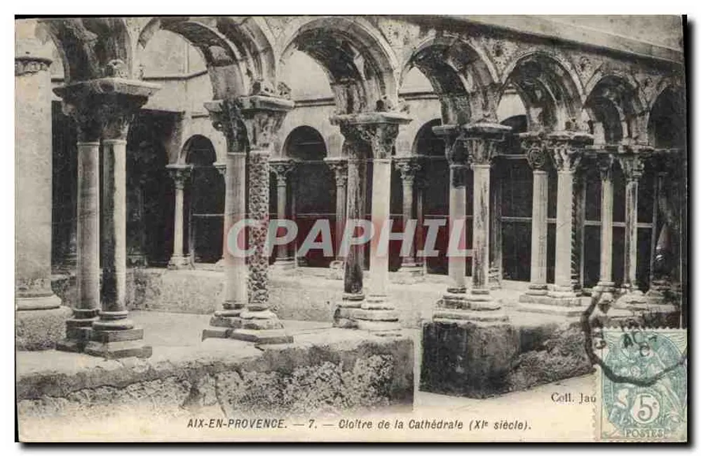 Aix-en-Provence — Claustro da Catedral (século XI) — Coll. Jau N°7 - Frente