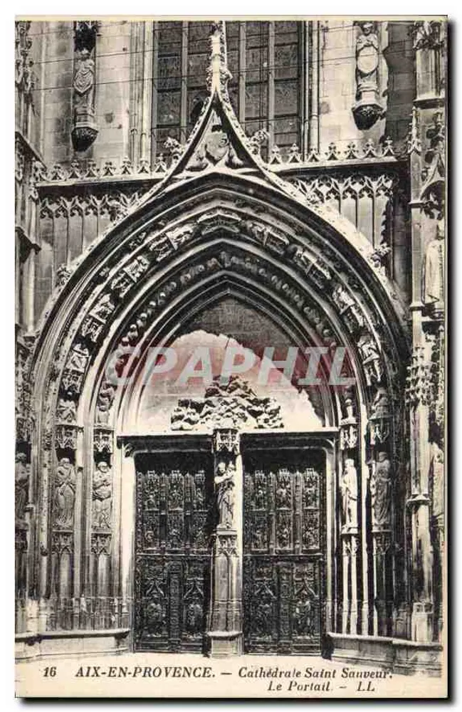 Aix-en-Provence — Kathedrale Saint-Sauveur — Der Portal — LL - Vorderseite