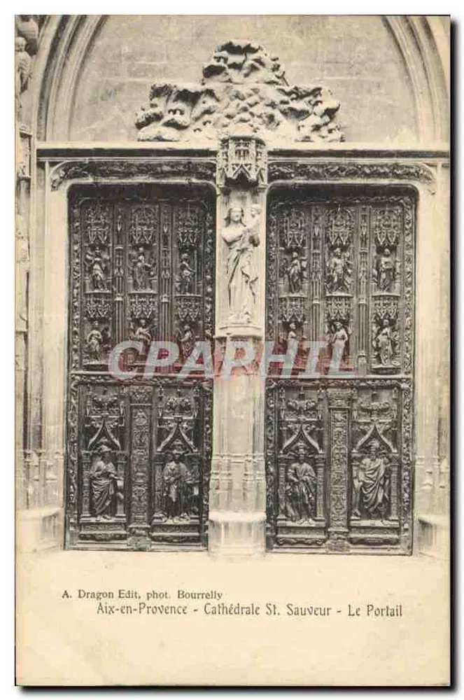 Aix-en-Provence — Kathedrale St Sauveur — Der Portal — A. Dragon Edit, phot. Bourrelly - Vorderseite