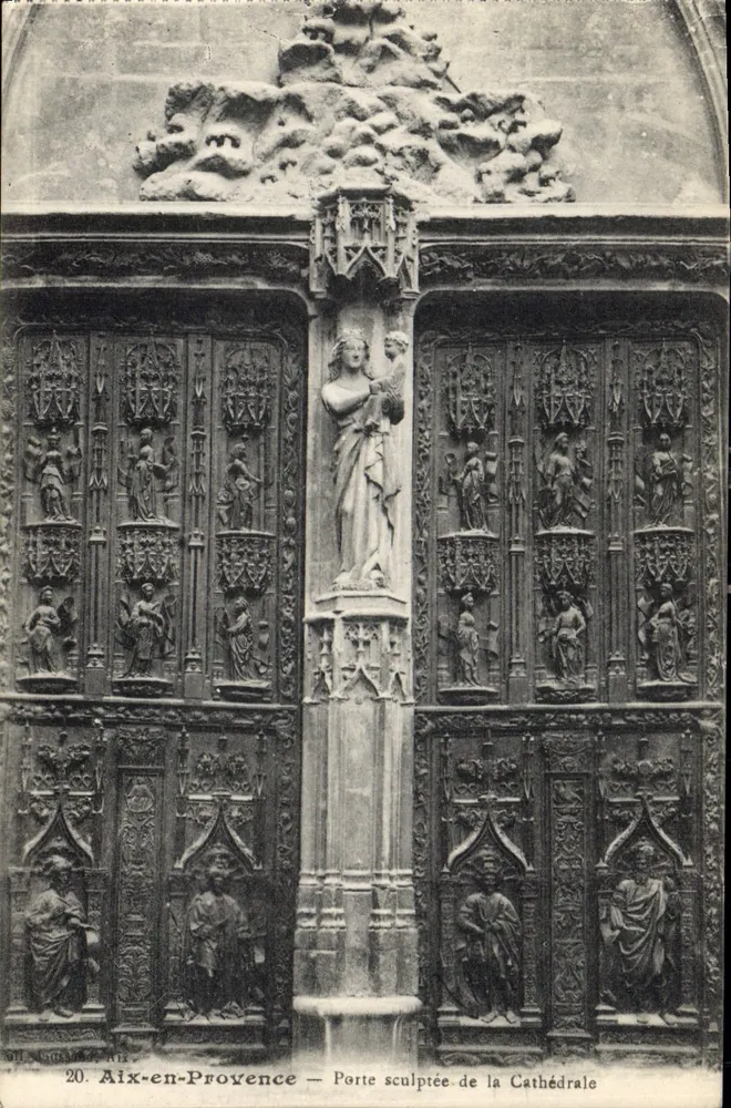 Aix-en-Provence — Geschnitzte Tür der Kathedrale — Verlag D. L. GUSSE, Nr. 20 - Vorderseite