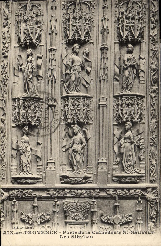Aix-en-Provence — Tor zur Kathedrale Saint-Sauveur, Die Sibyllen — Verlag Risert - Vorderseite