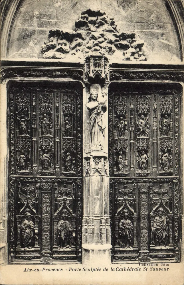 Aix-en-Provence - Geschnitzte Tür der Kathedrale Saint Sauveur — Einzigartige Sammlung - Vorderseite