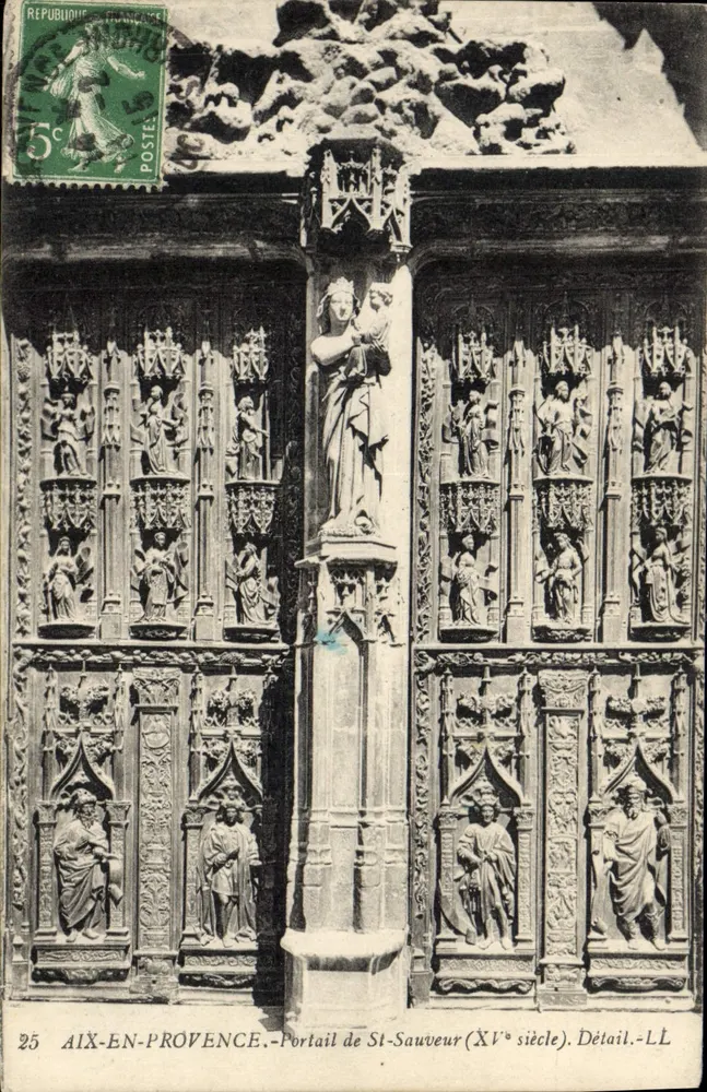 Aix-en-Provence — Portal von St-Sauveur (15. Jahrhundert) — Detail. — L.L. - Vorderseite