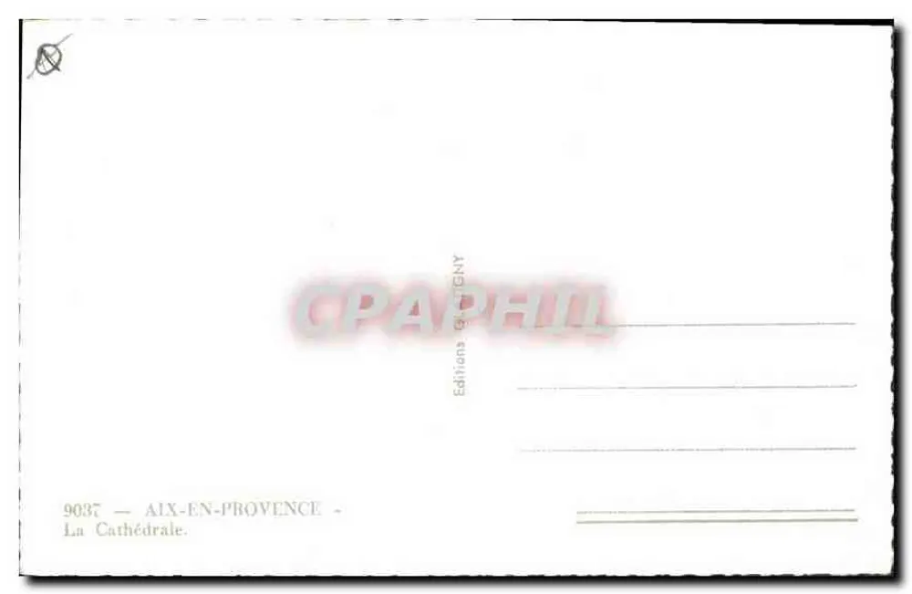 Aix-en-Provence — A Catedral — Edições Graphphil, n° 9037 - Verso