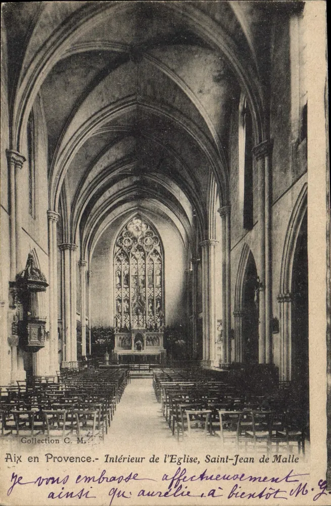 Aix-en-Provence — Innenansicht der Kirche Saint-Jean de Malle — Sammlung C. M. - Vorderseite
