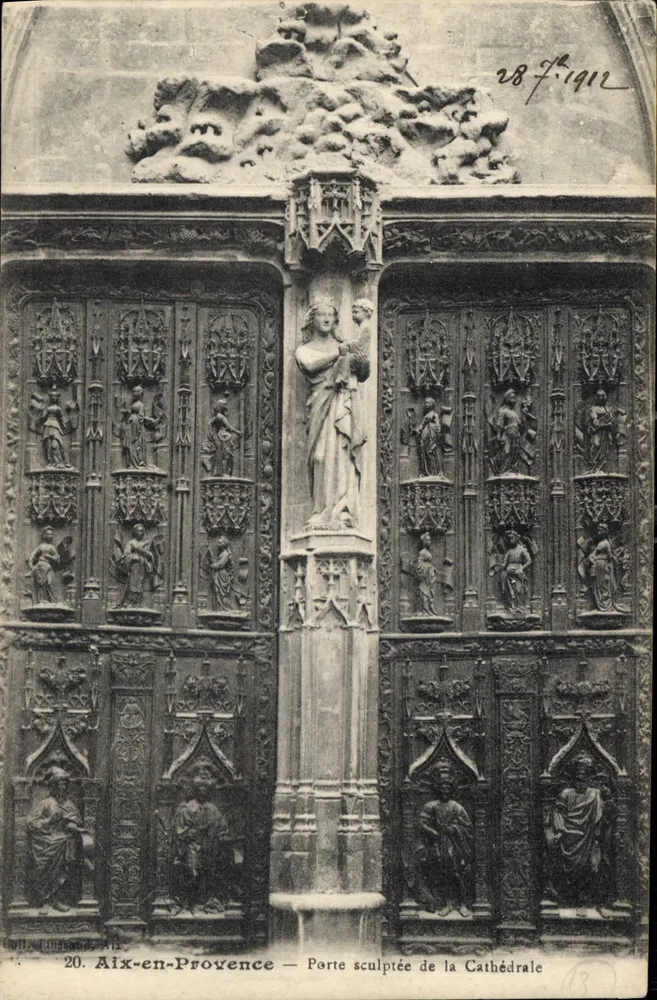 Aix-en-Provence — Geschnitzte Pforte der Kathedrale — Verleger: C. L. Aix - Vorderseite