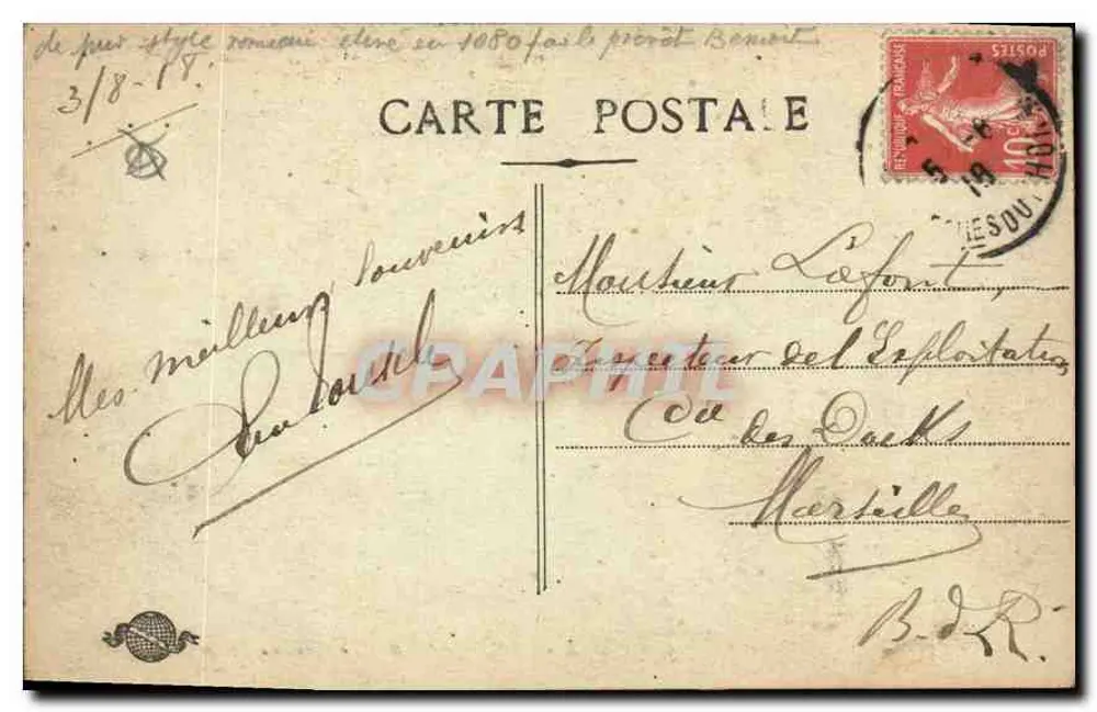 AIX EN PROVENCE - Klasztor Świętego Zbawiciela — wydawca nieznany, numer serii nie widoczny - Rewers