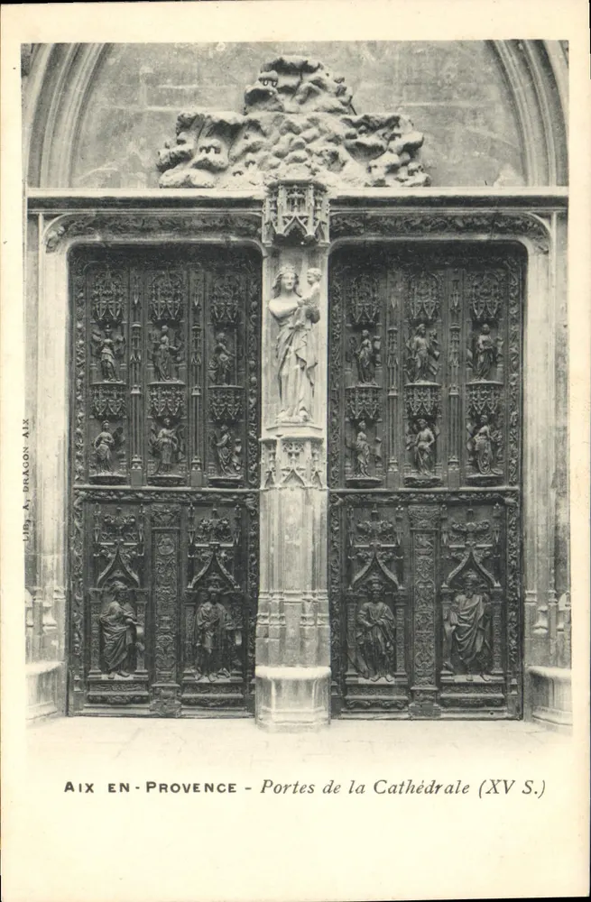 Aix-en-Provence — Tore der Kathedrale (15. Jh.) — Lib. A. Dragon Aix - Vorderseite