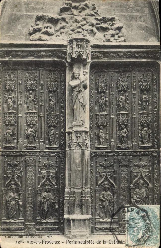 Aix-en-Provence — Geschnitzte Tür der Kathedrale — Sammlung Jaussaud, n°20 - Vorderseite