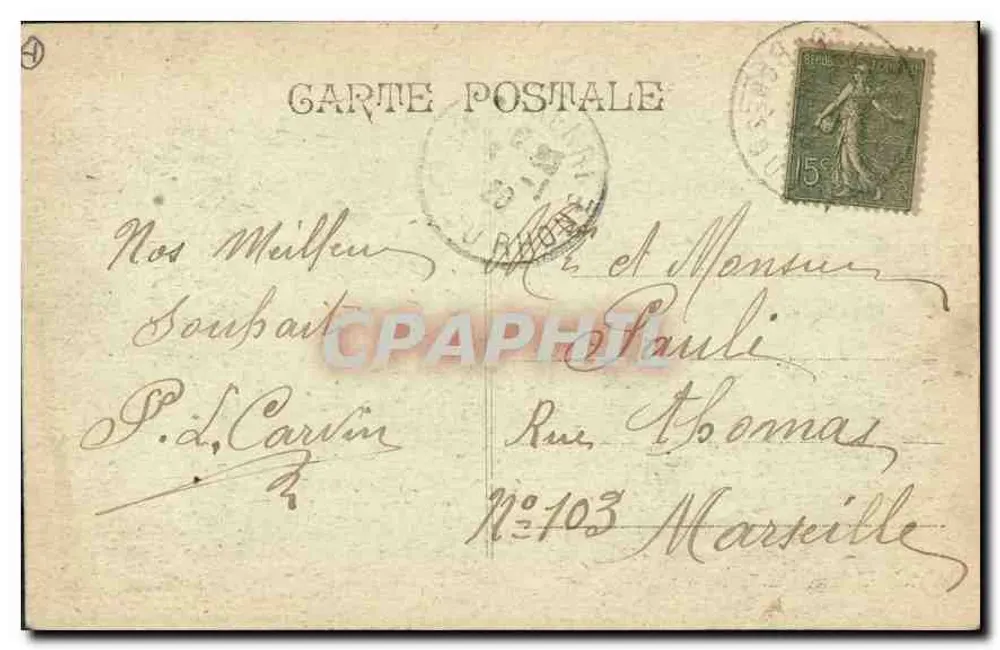 Marseille — Allgemeiner Blick auf den Alten Hafen — Verlag unbekannt, Nr. 49 - Rückseite