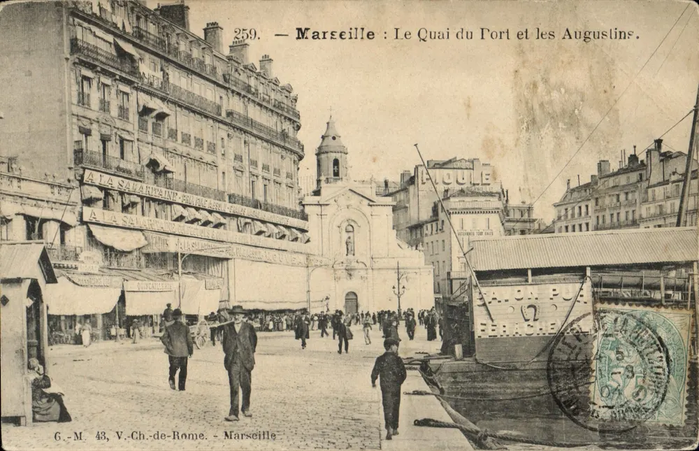 Marseille : Der Quai du Port und die Augustins — G.-M. 43, V. Ch.-de-Rome, n°259 - Vorderseite