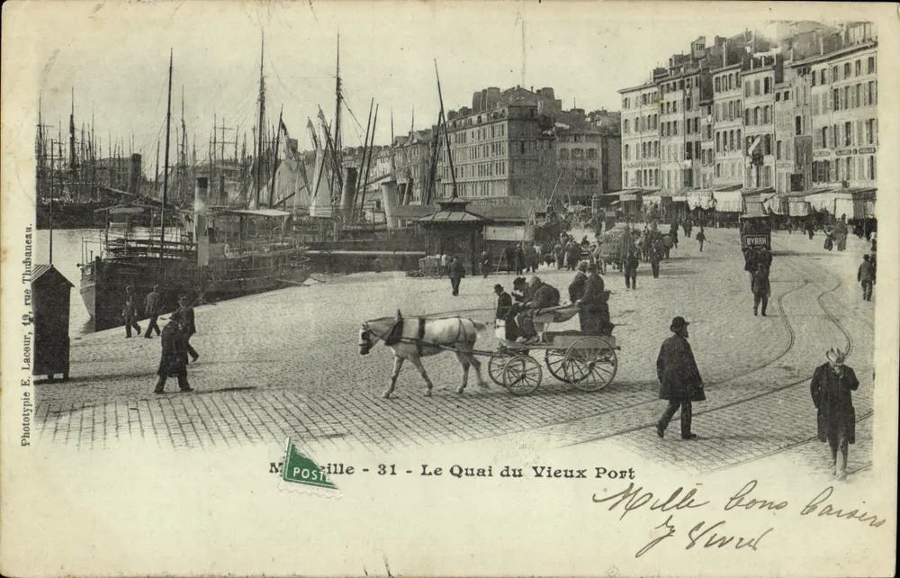 Marseille - Le Quai du Vieux Port — Phototypie E. Lacour, 19 rue Thubaneau — n°31 - Recto