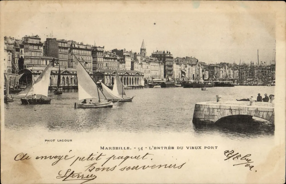 Marseille — Der Eingang zum Vieux Port — Phot Lacour, Nr. 54 - Vorderseite