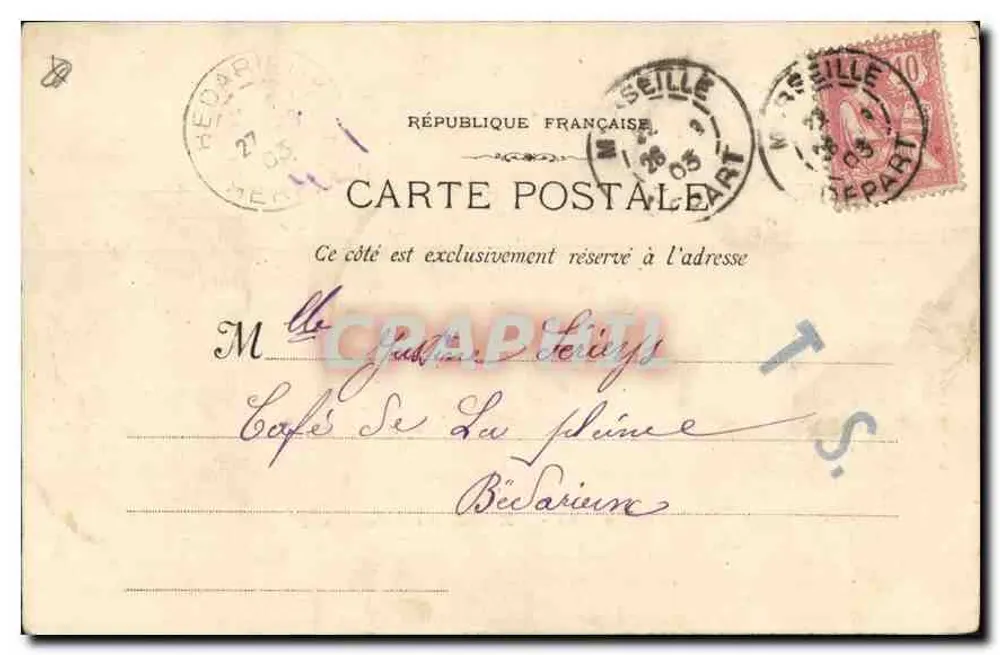 Marseille - Der Eingang zum Alten Hafen — Phototype E. Lacour, 19, rue Thubaneau — n°54 - Rückseite