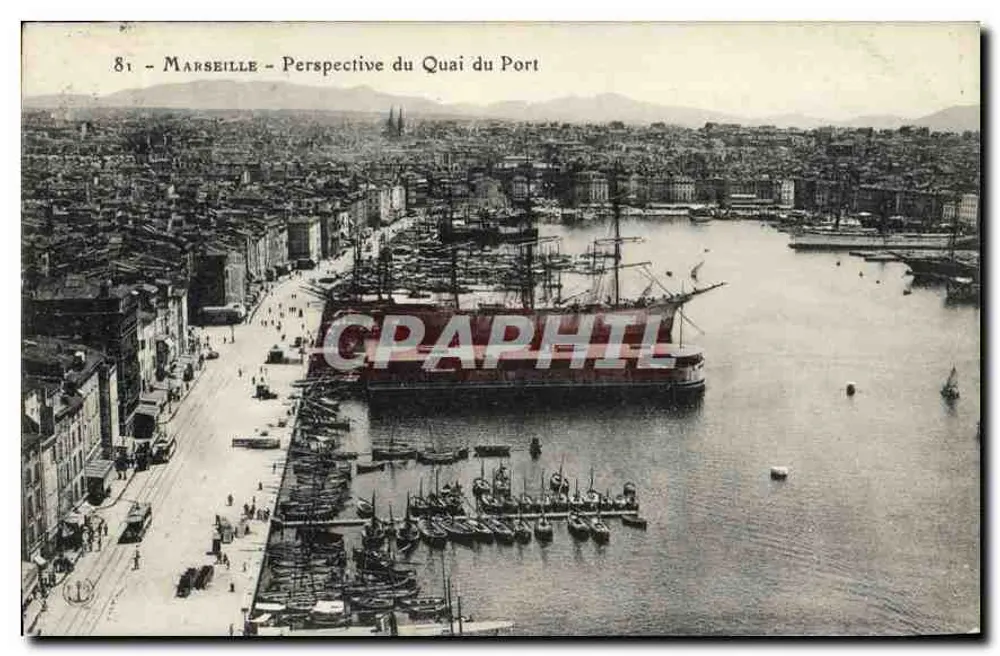 Marseille — Perspectiva do Quai do Port — Editor não identificado, n° de série 81 - Frente