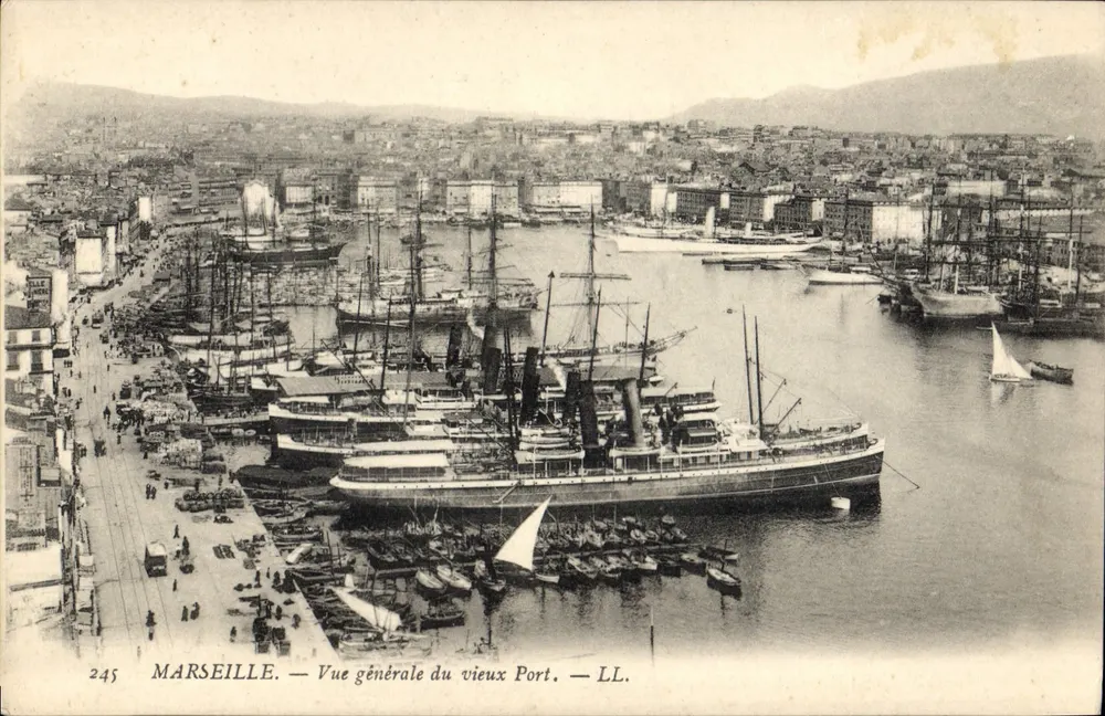 Marseille — Allgemeiner Blick auf den alten Hafen — LL. n° 245 - Vorderseite